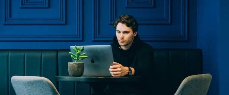 Man working on his laptop