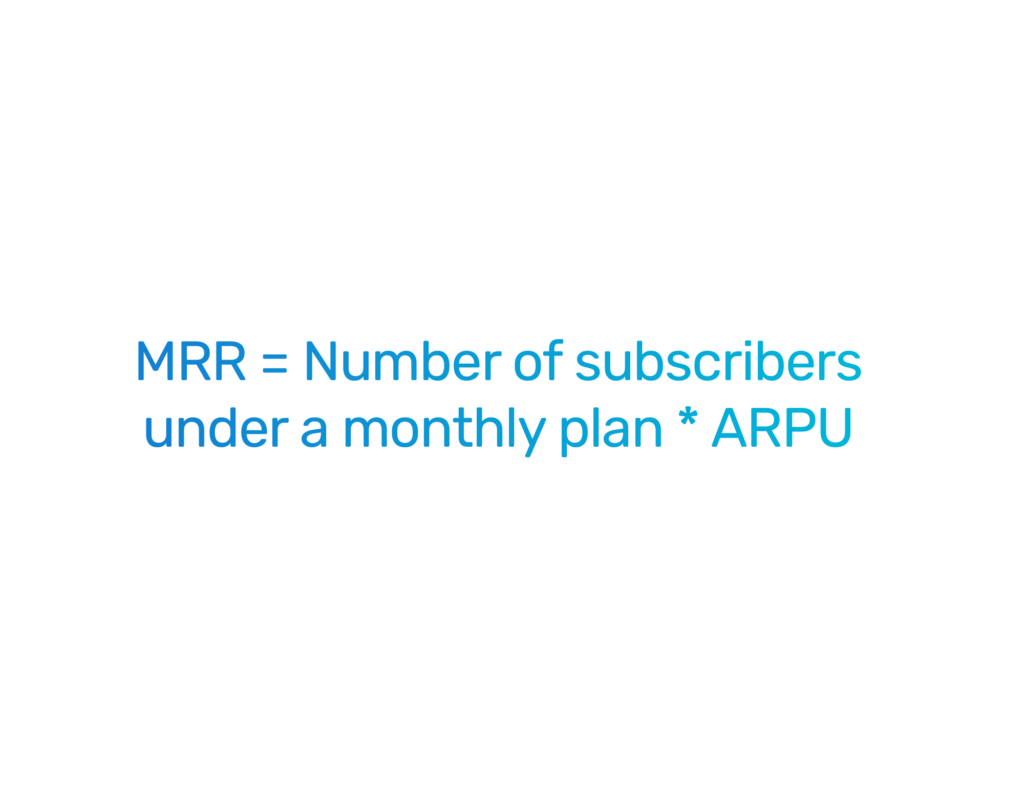 Formula for how to calculate MRR