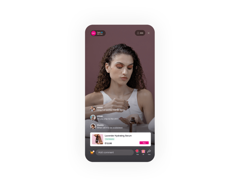 TikTok live shopping on mobile phone