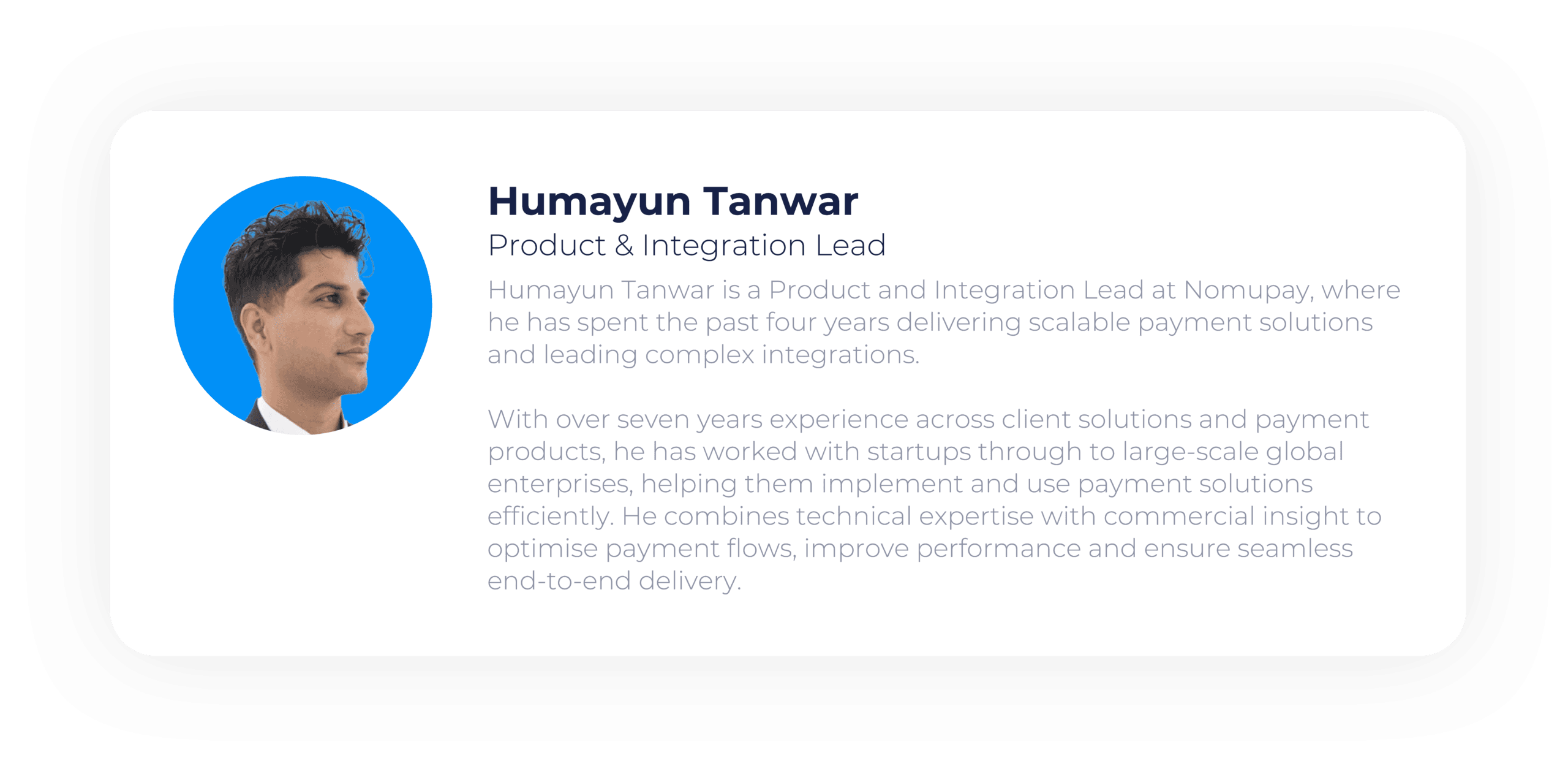 Author bio for Humayun Tanwar